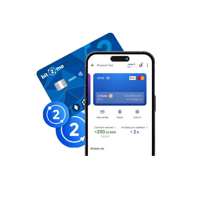 Bit2Me Card: app en el movil y tarjeta fisica